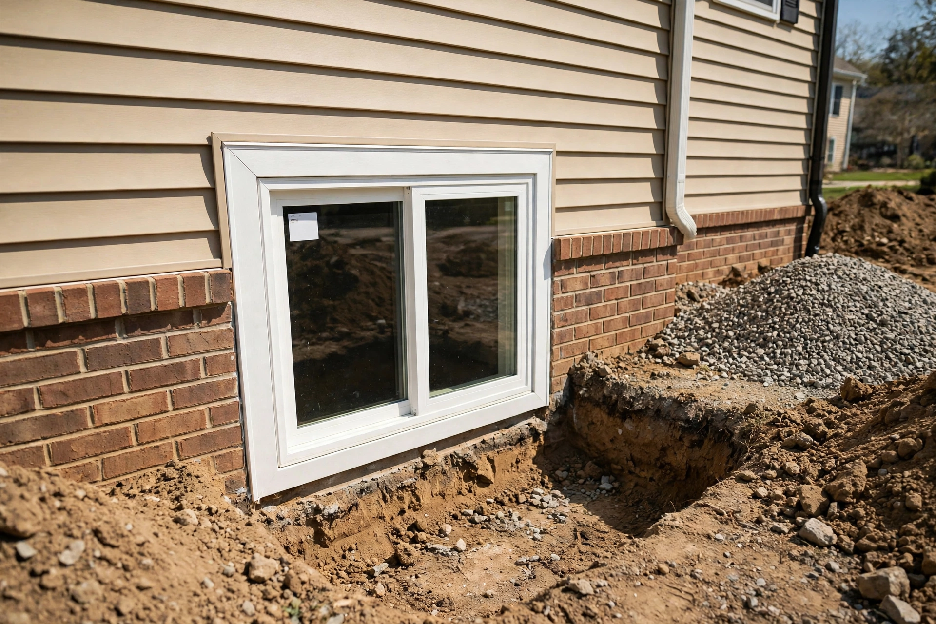 Before photo,  Egress Window Permits and Inspections in Pointer Ridge, by Bowie Egress Windows Company