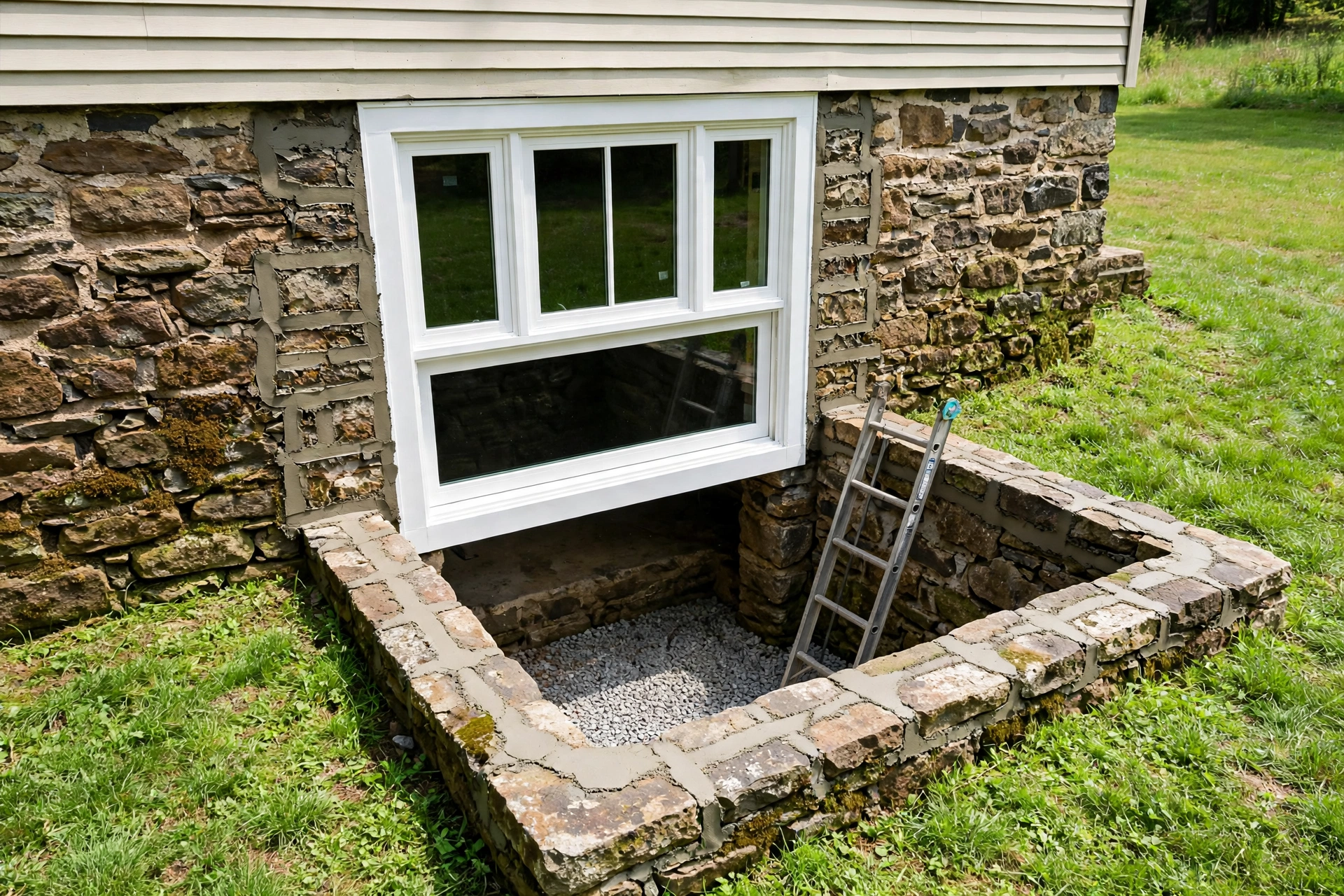 Stone Foundation Egress Windows in Bowie, MD by Bowie Egress Windows Company